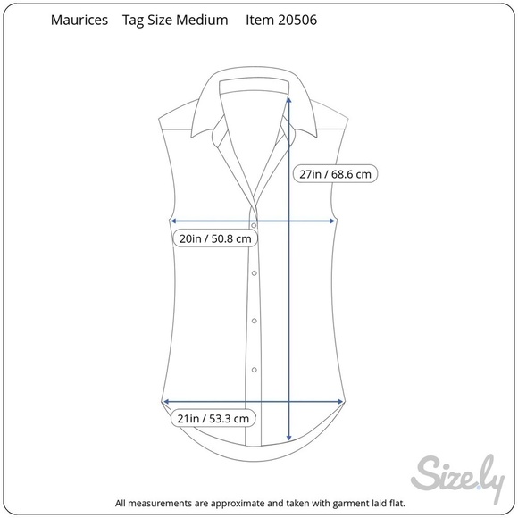 Maurices Top Sz Medium Cap Sleeve Blue Plaid Button Up Front and Back - Picture 2 of 7